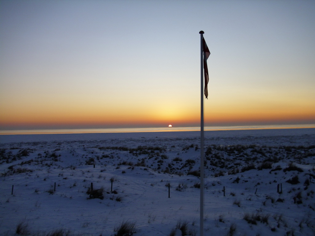 Fanoe Sonnenuntergang im Winter